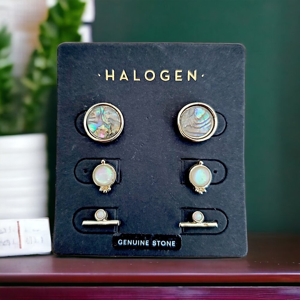 HALOGEN Genuine Stone Earring Set